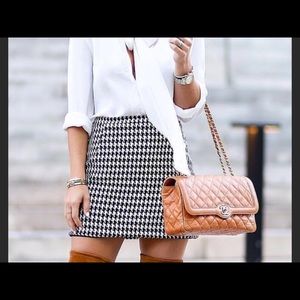 Houndstooth Black and White Mini Skirt